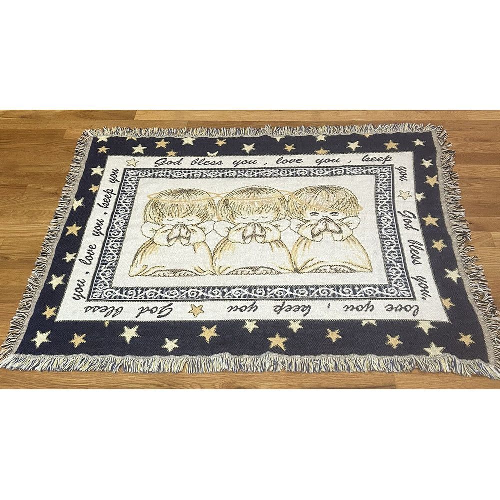 Goodwin Weavers God Bless You/Love‎ You/Keep You Tapestry Throw Fringe **READ**